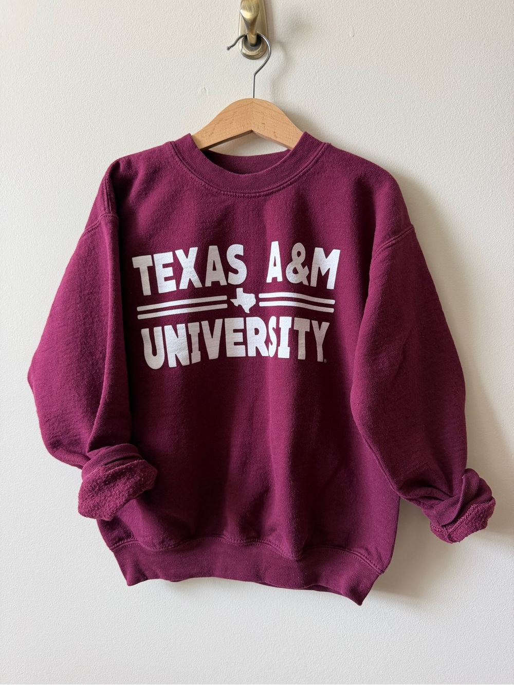 Texas A&M University Maroon Crewneck Sweatshirt Kids Size Small